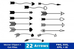 22 Arrows Vector Clipart ~ Objects ~ Creative Market