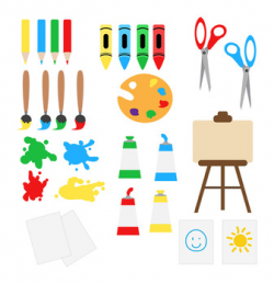 Art Class Clipart, School Clip Art, Back to School Clipart, Art Supplies,  Paint