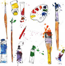 Art Supplies Drawing at GetDrawings.com | Free for personal use Art ...