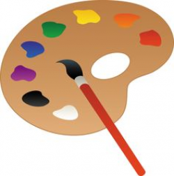 Palette and Paint Brush Line Art - Free Clip Art | School ...
