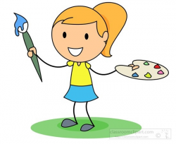 Girl Painting Clipart | animehana.com