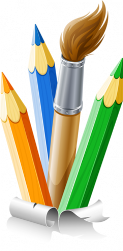 COLORED PENCILS AND PAINT BRUSH | CLIP ART - SCHOOL - CLIPART ...
