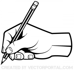 Human Hand Holding a Pencil Clip Art | Free vector graphics, Vector ...