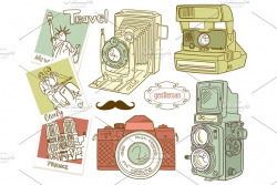 Vintage Camera digital clip art set ~ Illustrations ~ Creative Market