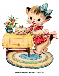 Free Vintage Kitty Cat Clip Art - Free Pretty Things For You