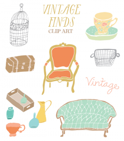 This Vintage Furniture Clip Art Is Adorable!