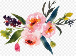 Flower bouquet Watercolor painting Clip art - watercolor flower png ...