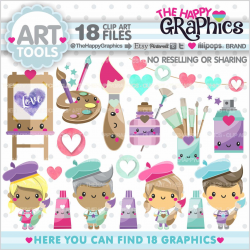 Artist Clipart, 80%OFF, Artist Graphics, COMMERCIAL USE, Planner ...