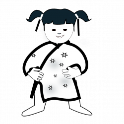 clipartist.net » Clip Art » chinese girl icon black white clipartist ...