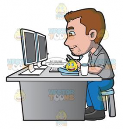 A Graphic Artist Doing A Project On The Computer