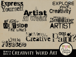 Craft Word Art Clip Art, Creative Digital Scrapbook Word Art Titles ...