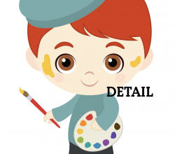 Little Boy Girl Artists Clipart - Instant Download File - Digital ...