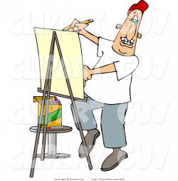 Clip Art of a Male Artist Drawing Caricature on Posterboard by djart ...