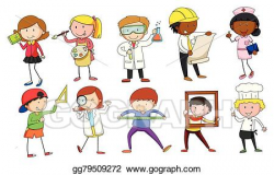 Vector Stock - Mand and woman in different occupations. Clipart ...