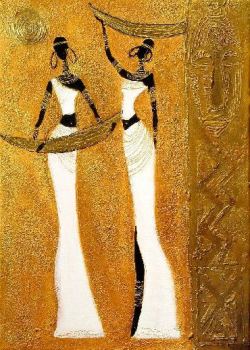 oil painting 'Golden African Women' gallery for African Culture ...