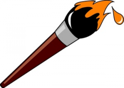 Paintbrush Clipart Image - Artist's paintbrush with orange paint in ...