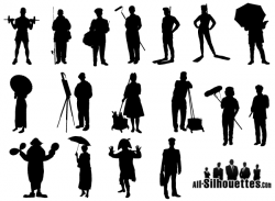 Working People Silhouette Vector Free | Silhouettes, Vector clipart ...