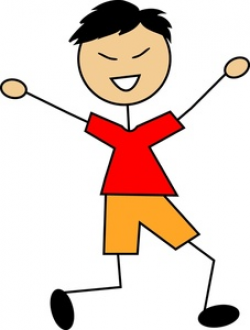 Kid Cartoon Clipart Image - Happy Asian Boy Child
