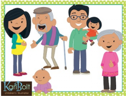 Family Clip Art - Asian by Kari Bolt Clip Art | Teachers Pay Teachers