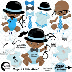 Baby boy clip art, African American baby boy birthday clipart ...