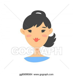 EPS Illustration - Cartoon asian female character. Vector Clipart ...