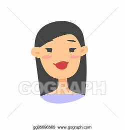 EPS Illustration - Cartoon asian female character. Vector Clipart ...