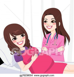 EPS Vector - Asian pregnant woman with doctor. Stock Clipart ...