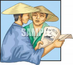 Chinese Farmers In 1939 - Royalty Free Clipart Picture
