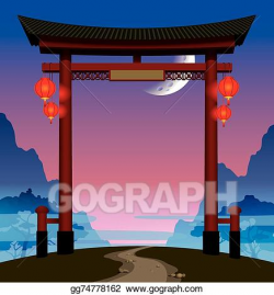 Vector Stock - Chinese gate. Clipart Illustration gg74778162 - GoGraph