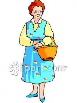 Grandmother Going Shopping - Royalty Free Clipart Picture