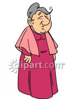 Grandmother Wearing a Shawl - Royalty Free Clipart Picture