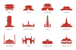 Asian Capital Landmarks ~ Illustrations ~ Creative Market