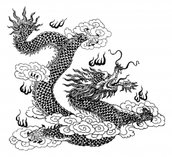 Asian Dragon Line Art 2 Clipart - Design Droide