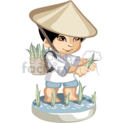 Royalty-Free Little asian boy gathering his harvest 376222 vector ...