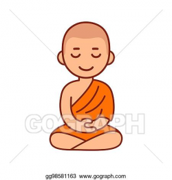 Vector Art - Buddhist monk meditating. Clipart Drawing gg98581163 ...