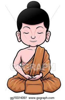 Vector Art - Buddhist monk. Clipart Drawing gg70374097 - GoGraph