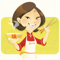 Asian clipart mum - Pencil and in color asian clipart mum