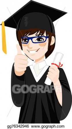 Vector Art - Asian graduation boy. Clipart Drawing gg76342946 - GoGraph