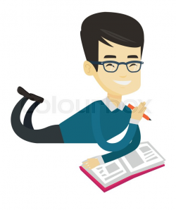 Asian Clipart Person Reading A Book