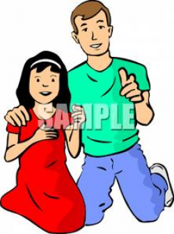 A Colorful Cartoon of Two Siblings Rehearsing - Royalty Free Clipart ...