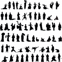 Asian silhouettes set vector 1108380 - by roman4 on VectorStock ...