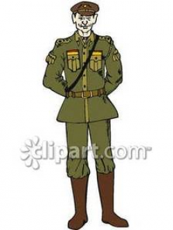 A Man In a Military Uniform - Royalty Free Clipart Picture