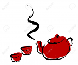 Asian clipart teapot - Pencil and in color asian clipart teapot