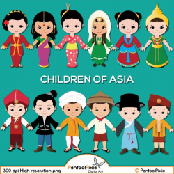 Children of Asia clipart Asian kids Children Unity clipart