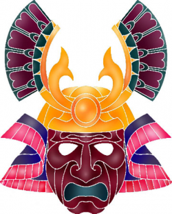 Asian Samurai Warrior Mask Clipart Illustration | haaaaileyg