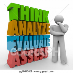 Stock Illustration - Think analyze evaluate assess 3d words thinking ...