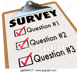 Stock Illustrations - Survey word checklist clipboard ...