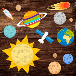 13 Planets clipart,asteroid clipart,UFO clipart,moon clipart ...