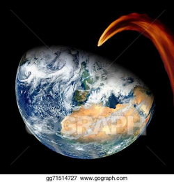 Drawing - Meteor asteroid comet earth. Clipart Drawing gg71514727 ...