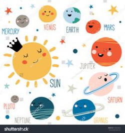 Space clipart commercial use, digital planet graphics- cartoon ...